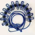 Portable travel clothesline windproof elastic laundry rope with clips for outdoor use. - Dark Blue (With Interval Buckle)