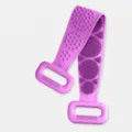 Long silicone back scrubber for shower, exfoliating body strap with dual-sided massage points. - 60CM / Purple