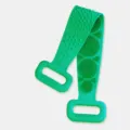 Mint green silicone back scrubber with handles for shower body exfoliating bath strap. - 60CM / Green