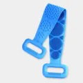 Blue silicone back scrubber strap in sky blue, exfoliating massage bath tool variant. - 60CM / Blue
