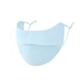 Light blue 3D breathable sun protection face mask, ice silk UV blocking mask with eye cover. - Blue