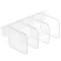 Verstelbare koelkast plank verdeler transparante plastic opbergers 4 stuks set - Wit