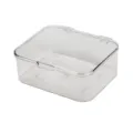 Clear acrylic storage box with flip lid, dustproof cosmetic organizer for home use. - Clear