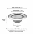 Roestvrijstalen gootsteenfilter voor de keuken, buitendiameter 11,3 cm, anti-verstopping mand. - Keukengootsteenzeef