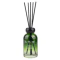 Flacon diffuseur de parfum en verre de 220ml avec batons noirs pour decoration d'interieur. - Vert