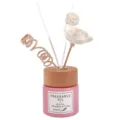 Difusor de aromaterapia minimalista con tapa de madera y flores secas para el hogar. - Barrio Francés / Rosa