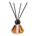 Crystal stone glass reed diffuser bottle with black sticks for home bedroom decor air scent - Gilded Gold - Amber