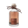 Glass bottle flameless reed diffuser with brown bow and oud agarwood scent for home. - Coffee - Cotton