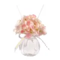 Difusor de aroma con flores artificiales de hortensia en jarrón de vidrio para hogar. - 120ml / Rosa