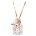 Elegante difusor de fragancia de vidrio estilo francés con tapa de cerámica y cinta - Beige - Té Blanco / 50ml