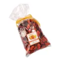 Dried flower potpourri sachet in clear bag with orange ribbon for wardrobe fragrance and home decor - Sweet Orange