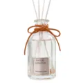 Crystal stone reed diffuser glass bottle with brown bow, ideal for home bedroom fragrance decor. - Yellow - Amber