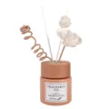 Set de difusor de varillas de madera minimalista con flor decorativa y varillas en espiral. - Nuez de Vainilla / Tostado