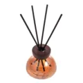 Glass reed diffuser bottle with wooden cap and black sticks for home fragrance decor. - Orange - Wood Sage & Sea Salt