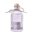 Glass bottle aromatherapy diffuser with purple scented oil, wooden cork and soft suede bow. - Purple - J'adore