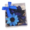 Pétalos de flores secas azules y popurrí botánico en una caja de regalo transparente - Aroma Oceánico (Azul) / Caja PVC 10x6.2x11cm