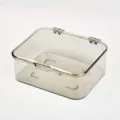 Transparent Acrylic Mask Storage Box Clear Flip Top Cosmetic Desktop Organizer Case - Transparent Gray