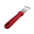 Lame en acier inoxydable spatule de nettoyage de cuisine vue détaillée poignée rouge - Grattoir Droit / Rouge