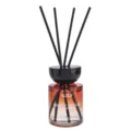 Bernsteinfarbener Glas-Duftdiffusor mit schwarzen Stäbchen für Wohnzimmer und Schlafzimmer. - 150ml / Französisches Viertel (Orange)