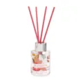 Dekoratives Glas-Diffusor-Set mit rosa Etikett und Duftstaebchen fuer das Schlafzimmer. - Rose of No Man's Land / 50ml