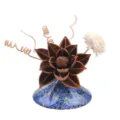 Chinese Zen flameless aromatherapy diffuser set with blue base, lotus pod, and sola flower. - Oud & Agarwood (Blue) / Aroma Bottle + Bouquet + 60ml Essential Oil