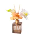 200ml quadratische Glasflasche französischer Blumen-Duftdiffusor mit künstlichen Blüten und Stäben. - Grapefruit-Paradies