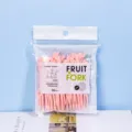 Pink plastic fruit forks set of 50 pieces, cute design dessert cake forks for home daily use. - Pink Bag