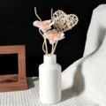 Difusor de aroma de cerámica blanca con flores sola y corazón de ratán, decoración. - Estilo corazón - Té de jazmín / Solo recarga (mismo aroma) 100 ml