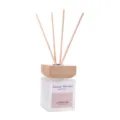 Difusor de varillas de vidrio esmerilado cuadrado de 150 ml con tapa de madera natural - Diario de la Isla (Blanco Esmerilado) / 150ML
