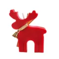 Kerst Rendier Geurkaars Rode Was met Gouden Lint en Bel Feestelijk Cadeau voor Feestdagen - Oud Roos / Middelgrote maat, ca. 50g