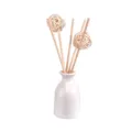 Elegant minimalist white ceramic aromatherapy vase with rattan ball reed diffuser sticks - Rattan Ball Style / Lavender