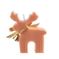 Schattige Rendier Geurkaars Roze Sojawas met Gouden Strik Bel voor Kerstcadeau Variant - Appel Kaneel / Middelgrote maat, ca. 50g