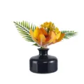 Artificial flower aroma diffuser with black vase for modern home decor and hotel interior. - Orange Flower - Amber