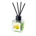 50ml Glass Reed Diffuser Lemon Scented Air Freshener Home Fragrance Bottle with Black Sticks - Lemon