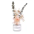 Home fragrance reed diffuser set with dried flowers and frosted glass bottle for home decor. - Pink Flower - Rose of No Man's Land