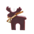 Kerst rendier geurkaars met gouden lint en bel schattig vakantiecadeau van sojawas - Ceder / Middelgrote maat, ca. 50g