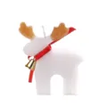 Kerst rendier geurkaars, witte eland sojawas kaars met rood lint en gouden bel ornament. - Gardenia / Middelgrote maat, ca. 50g