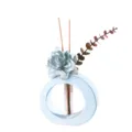 Minimalistischer Ring Reagenzglas Aroma Diffusor mit blauen Blumen und Stäbchen Deko. - Oval - Blau / 60ML Weißer Pfirsich Oolong