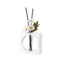 Minimalistischer Reagenzglas-Diffusor mit künstlichen Gänseblümchen und schwarzen Stäbchen. - Quadrat - Weiß / 60ML Weißer Pfirsich Oolong