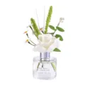 Glas Reed Diffusor Flasche mit weisser Blume und gruenem Gras Staebe Variante Stil Deko - 120ML / Jasmintee