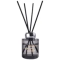 Difusor de Aromas de Vidrio Gris con Varillas Negras y Tapa Plateada 150ml Variante - 150ML / Shangri-La
