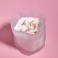 Bougie parfumée rose en verre avec fleurs séchées, cire de soja, décoration relaxante chambre. - Thé au Jasmin / 130.00g