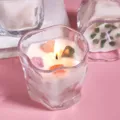 Bougie parfumée en verre cristal, cire de soja, décoration chaleureuse de parfum d'intérieur. - Cœur de Baie / 130.00g