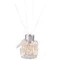 Glas Duftdiffusor Flasche mit Rautenmuster und weissen Stäbchen für Raumduft Dekoration. - Beige - Zimtschnecke