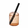 Modern minimalist glass reed diffuser bottle with black stick for home bedroom and living room decor. - Amber