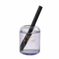 Minimalist clear glass reed diffuser bottle with black diffusing stick for home and hotel room. - Light Purple