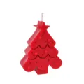 Rode kerstboomvormige kaars met steroptop, perfect feestelijk decoratiecadeau voor de feestdagen. - Witte eenvoudige verpakking / Kerstboom - Rood (Ebbenhout Roos)