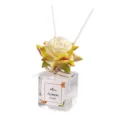 Rose floral aroma diffuser home use reed diffuser bottle with realistic flower decor gift item. - Vanilla / PVC Transparent Gift Box