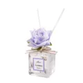 Purple rose reed diffuser bottle with sticks and bow for home fragrance decoration and gifts. - Natural Cotton / PVC Transparent Gift Box