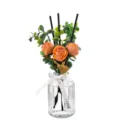 Dekorativer Duftdiffusor mit künstlichen Rosen und Glasflasche für das schöne Zuhause. - Orangefarbene Rose